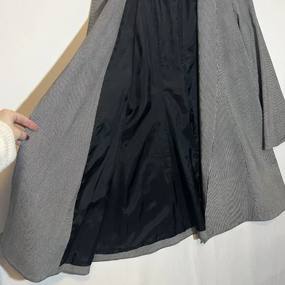 Estelle And Finn Coat Jacket Women's Y2K Size 10 Houndstooth Open Front Pads - Picture 8 of 10